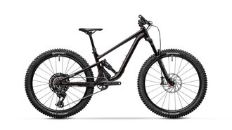 Sportliches Mountainbike mit dicken Reifen und schwarzem Rahmen.